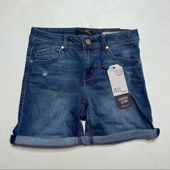 1822 Denim | NWT 4 in Cuffed Denim Shorts - Picture 1 of 5